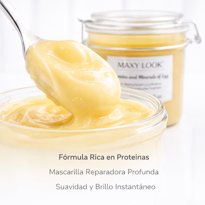 Maxy Look – Mascarilla Capilar con Proteínas de Huevo Reestructurante y Nutritiva 350 ml