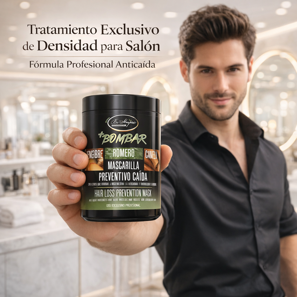 Be’Shyne® - Mascarilla Bombar con Bambú y Jengibre para Cabello con Caída 1L