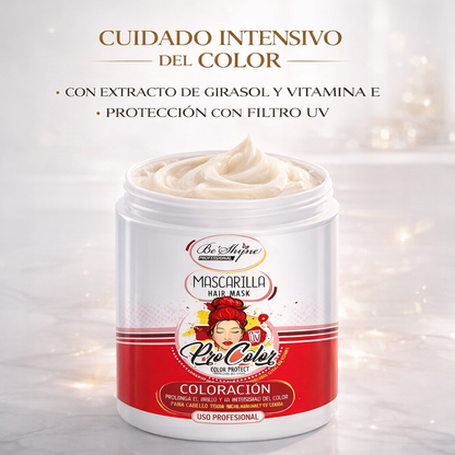 Be’Shyne® - Mascarilla Pro Color con Girasol y Vitamina E para Cabello Teñido 1L