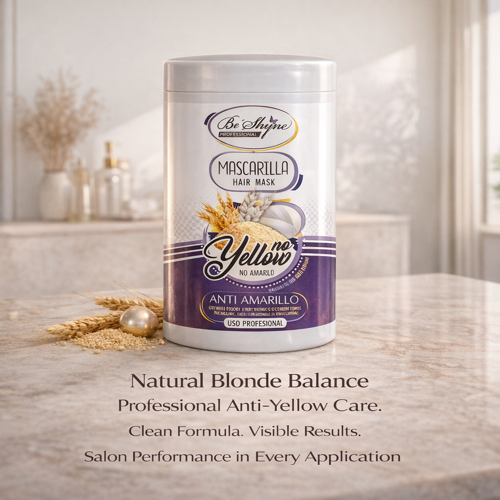 Be’Shyne® - Mascarilla Anti Yellow con Proteína de Trigo para Cabello Rubio 1L