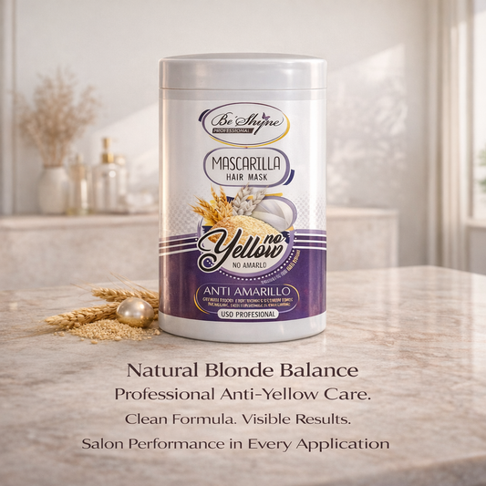 Be’Shyne® - Mascarilla Anti Yellow con Proteína de Trigo para Cabello Rubio 1L