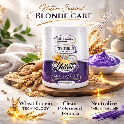 Be’Shyne® - Mascarilla Anti Yellow con Proteína de Trigo para Cabello Rubio 1L