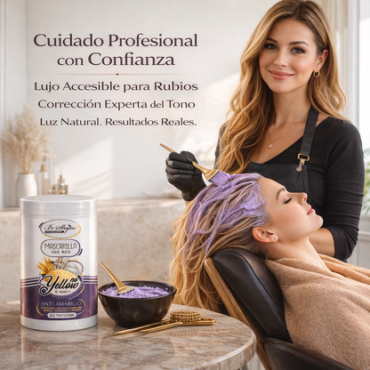 Be’Shyne® - Mascarilla Anti Yellow con Proteína de Trigo para Cabello Rubio 1L