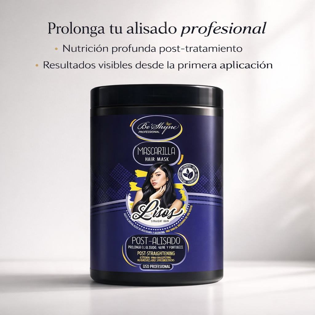 Be´Shyne® - Mascarilla Post-Alisado con Keratina y Aceites Nutritivos 1L