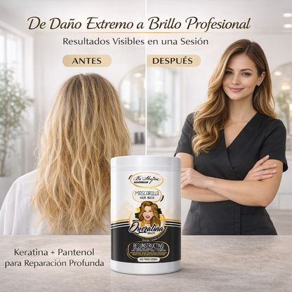 Be´Shyne® - Mascarilla Capilar Reconstructiva de Keratina para Cabello Dañado 1L