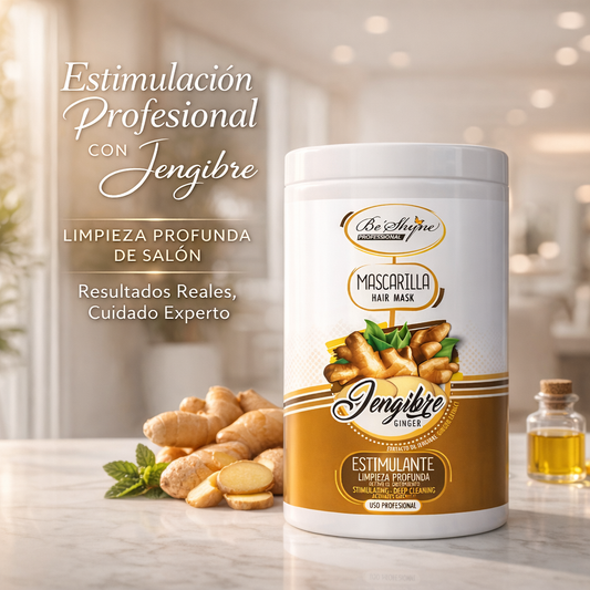 Be´Shyne® - Mascarilla Capilar Estimulante con Jengibre para Todo Tipo de Cabello 1L