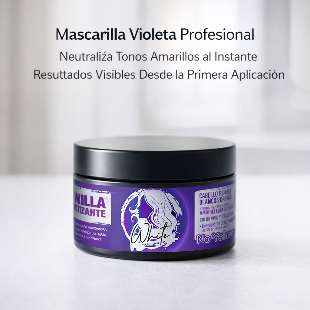 Mascarilla Matizante – Cabellos Blancos, Rubios y Grises