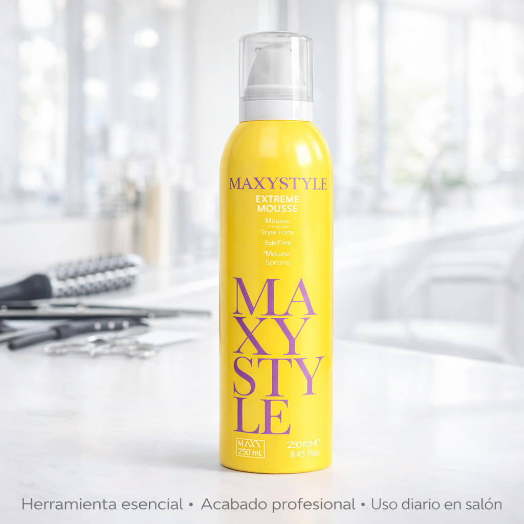 Maxy Look – Espuma Capilar Extreme Mousse Fijación Fuerte y Volumen 250 ml
