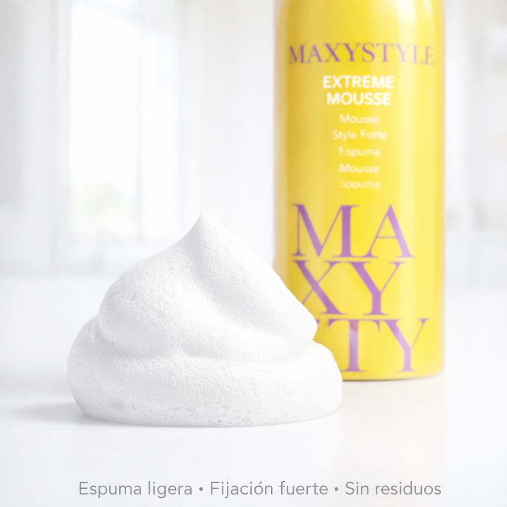 Maxy Look – Espuma Capilar Extreme Mousse Fijación Fuerte y Volumen 250 ml