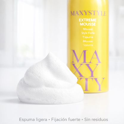 Maxy Look – Espuma Capilar Extreme Mousse Fijación Fuerte y Volumen 250 ml