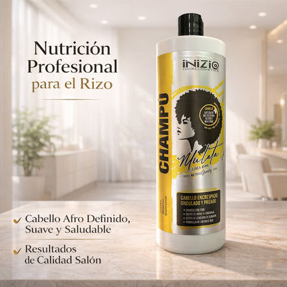 Inizia Hair Cosmetics – Champú Mulata Línea Afro Hidratante y Definidor para Rizos Naturales