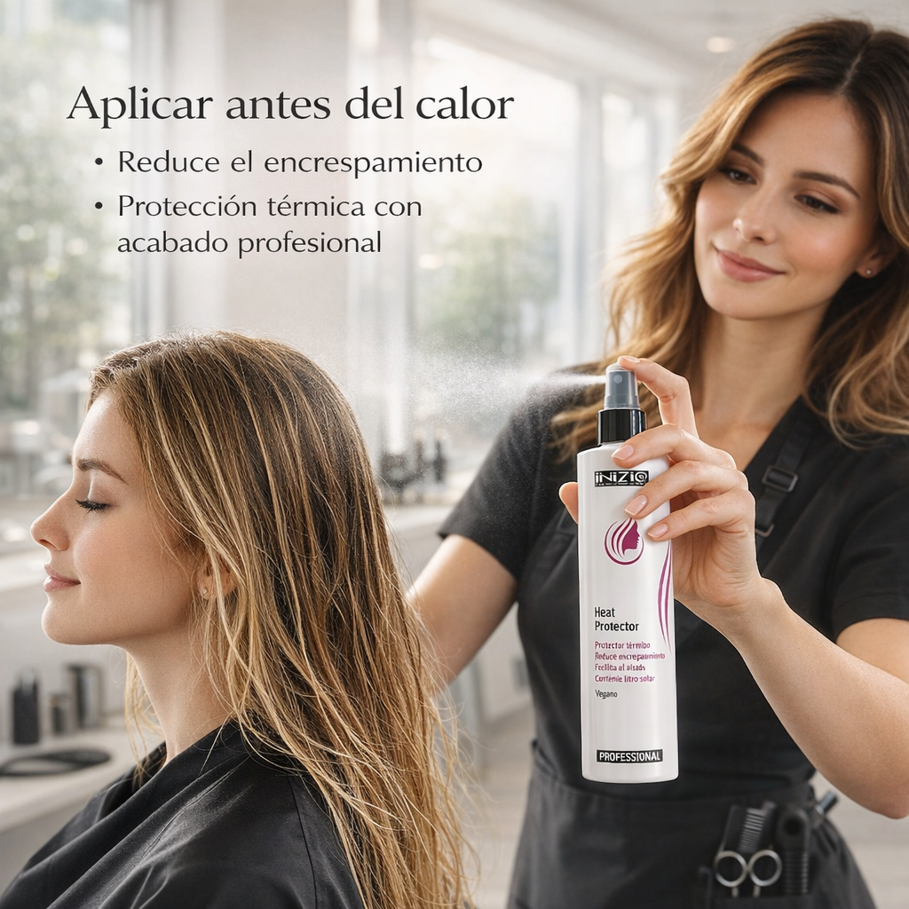 Inizia Hair Cosmetics – Protector Térmico Vegano con Filtro Solar Anti-Encrespamiento