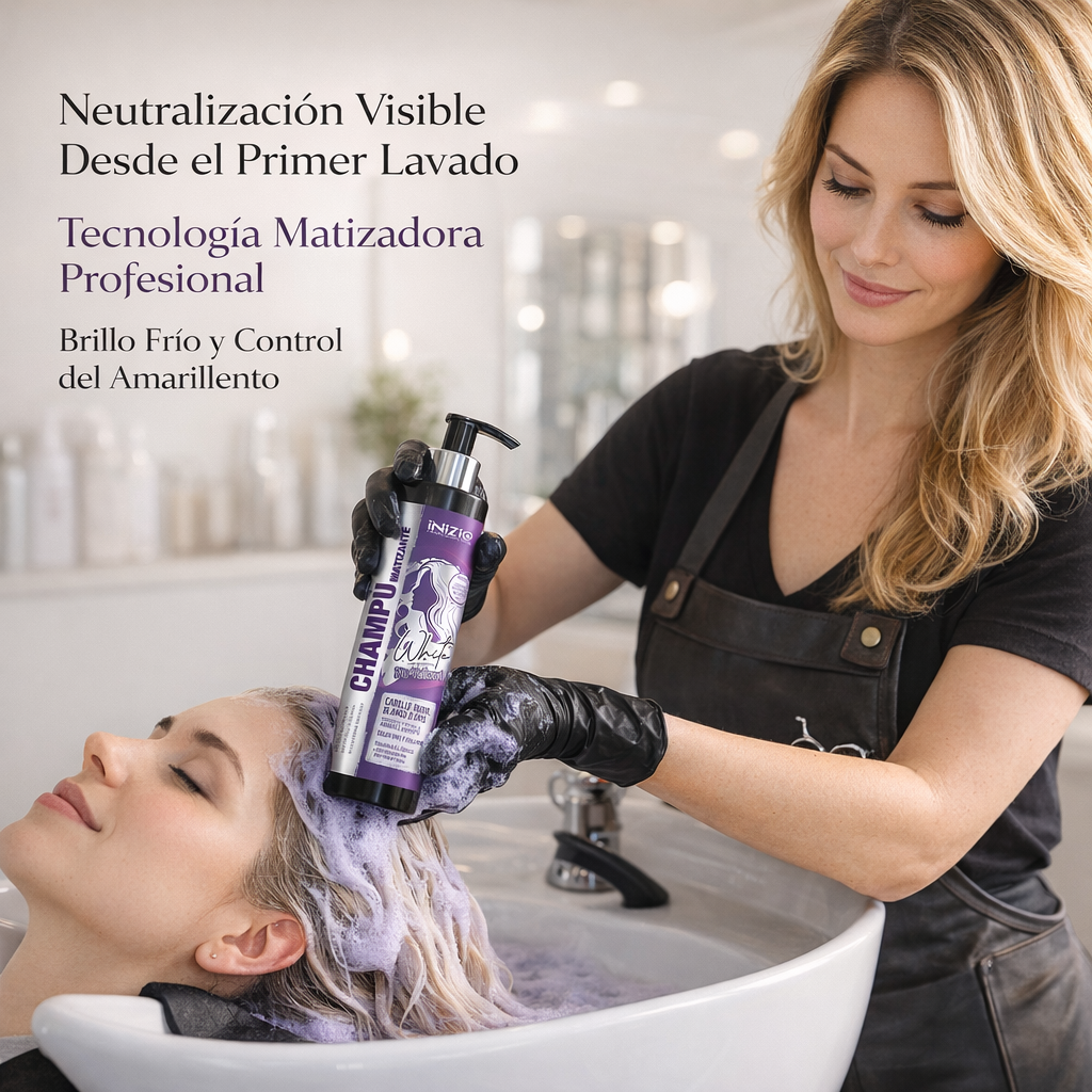 Champú Matizante – Cabellos Blancos, Rubios y Grises