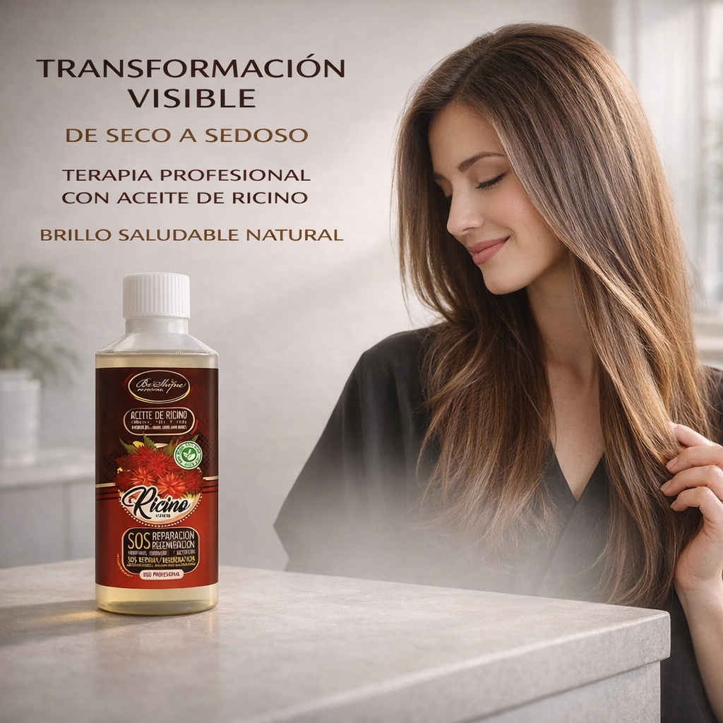 Be´Shyne® – Aceite de Ricino Puro Regenerador para Cabello, Piel, Uñas y Pestañas 250ml