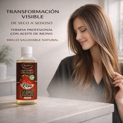 Be´Shyne® – Aceite de Ricino Puro Regenerador para Cabello, Piel, Uñas y Pestañas 250ml