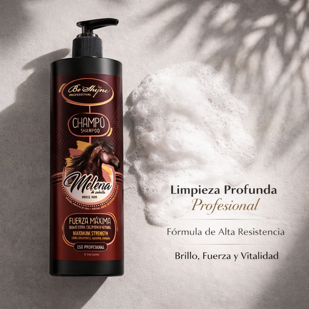 Be´Shyne - Champú Melenas con Biotina y Pantenol para todo tipo de cabello 1L