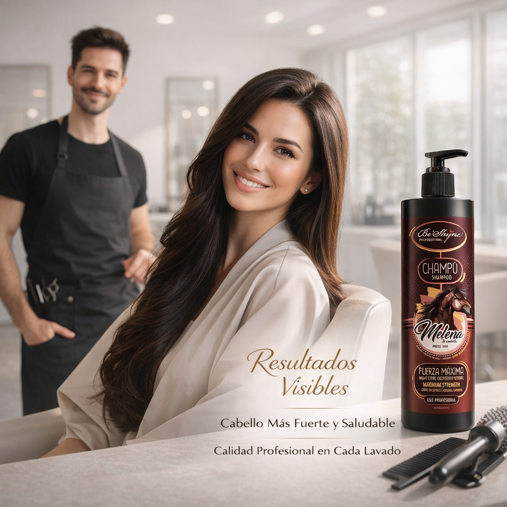 Be´Shyne - Champú Melenas con Biotina y Pantenol para todo tipo de cabello 1L