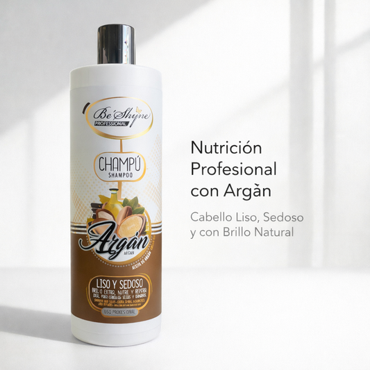 Be´Shyne® – Champú de Argán Nutritivo Reparador para Cabello Seco y Dañado 1L