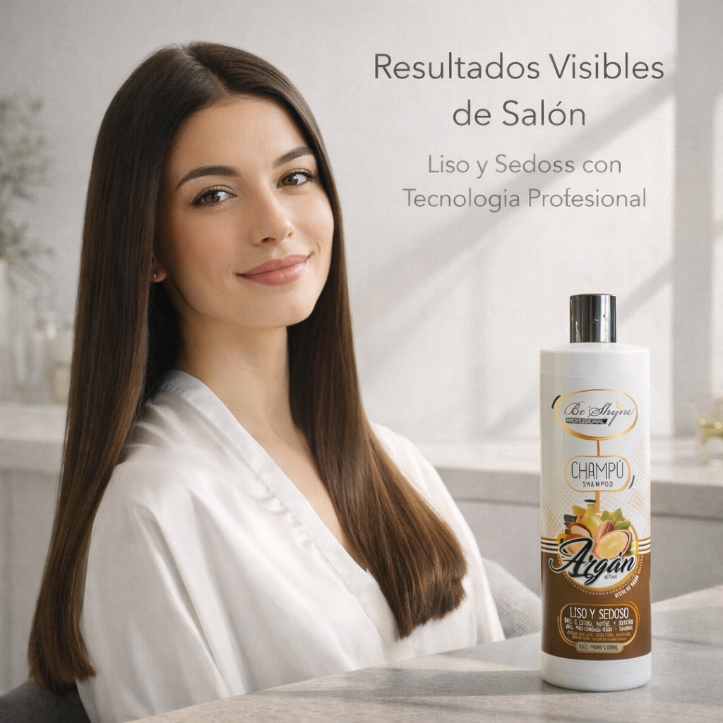 Be´Shyne® – Champú de Argán Nutritivo Reparador para Cabello Seco y Dañado 1L