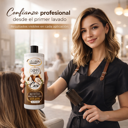 Be´Shyne® – Champú nutritivo de coco y argán para cabello seco y deshidratado