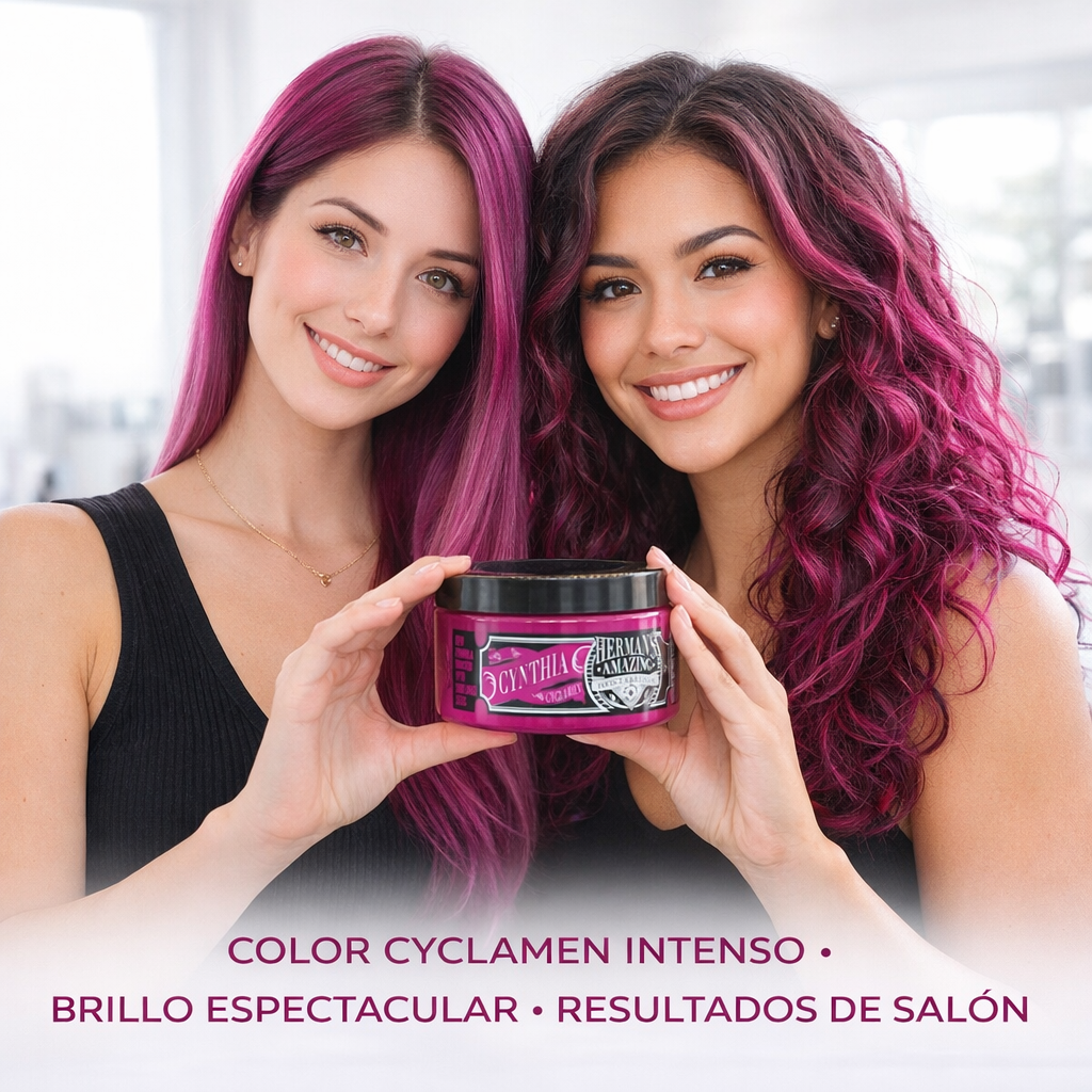 Herman’s Amazing – Mascarilla de color Cynthia Cyclamen para cabello 125ml