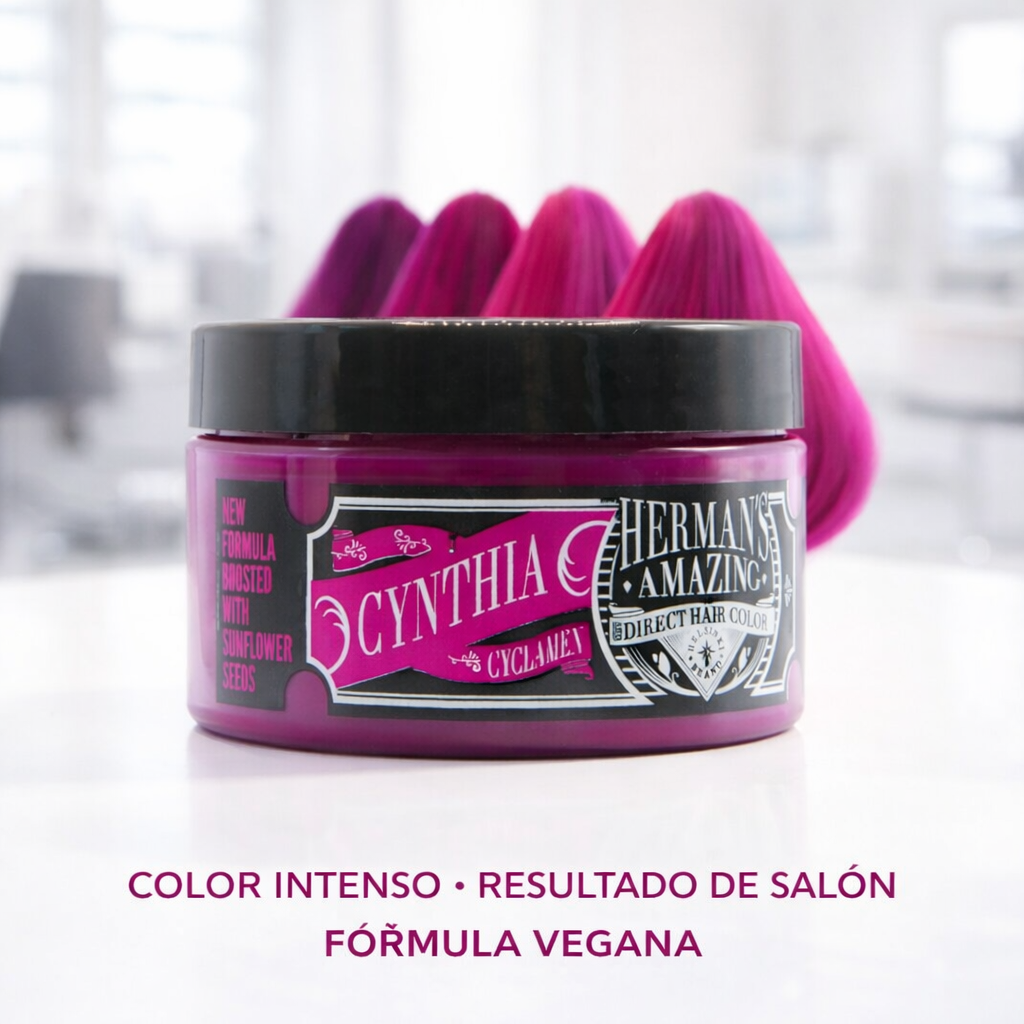 Herman’s Amazing – Mascarilla de color Cynthia Cyclamen para cabello 125ml