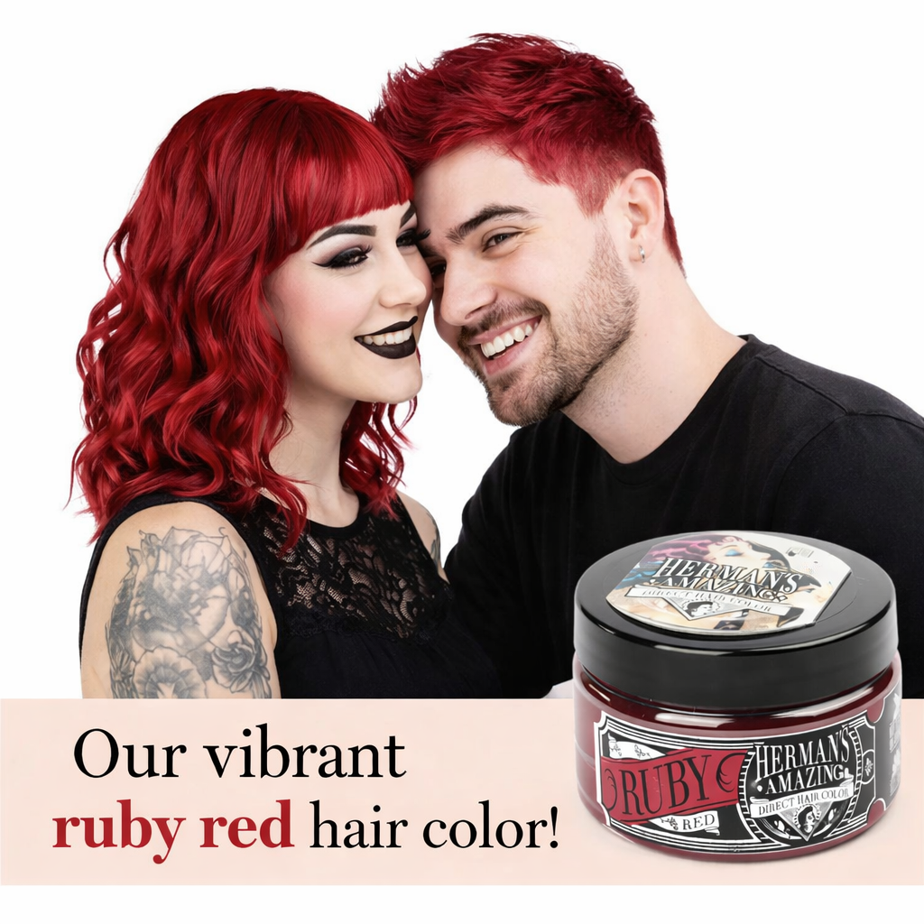 Herman’s Amazing – Mascarilla de color Ruby Red, rojo intenso para refrescar e intensificar 125 ml