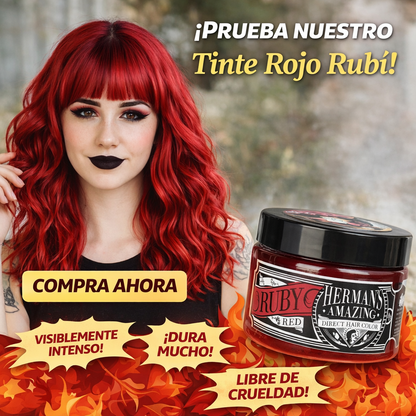 Herman’s Amazing – Mascarilla de color Ruby Red, rojo intenso para refrescar e intensificar 125 ml