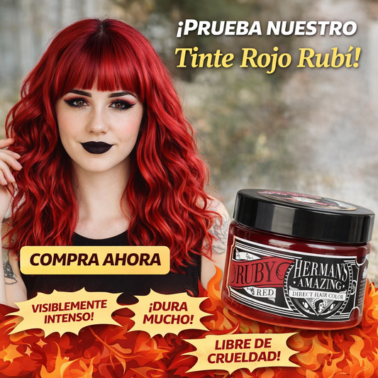 Herman’s Amazing – Mascarilla de color Ruby Red, rojo intenso para refrescar e intensificar 125 ml