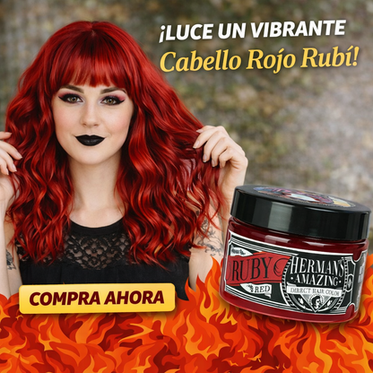 Herman’s Amazing – Mascarilla de color Ruby Red, rojo intenso para refrescar e intensificar 125 ml