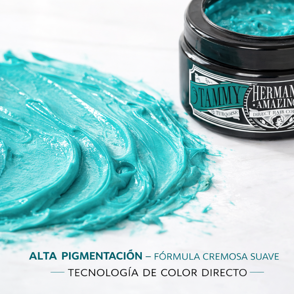 Herman’s Amazing – Mascarilla de color Tammy Turquoise para cabello 125 ml