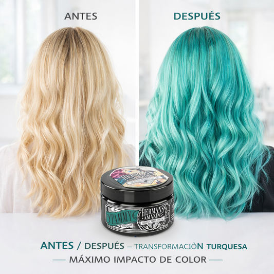 Herman’s Amazing – Mascarilla de color Tammy Turquoise para cabello 125 ml