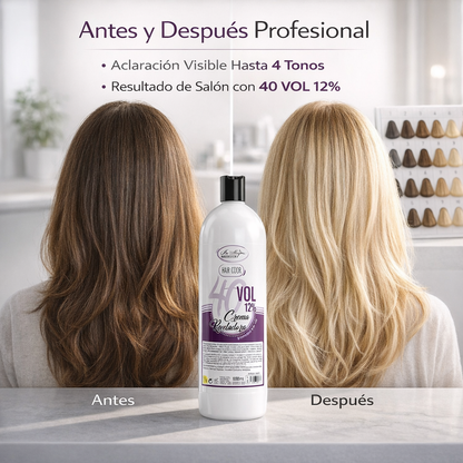 Be´Shyne® - Crema Reveladora 40 VOL (12%) con Peróxido para Tintes sin Amoníaco 1L
