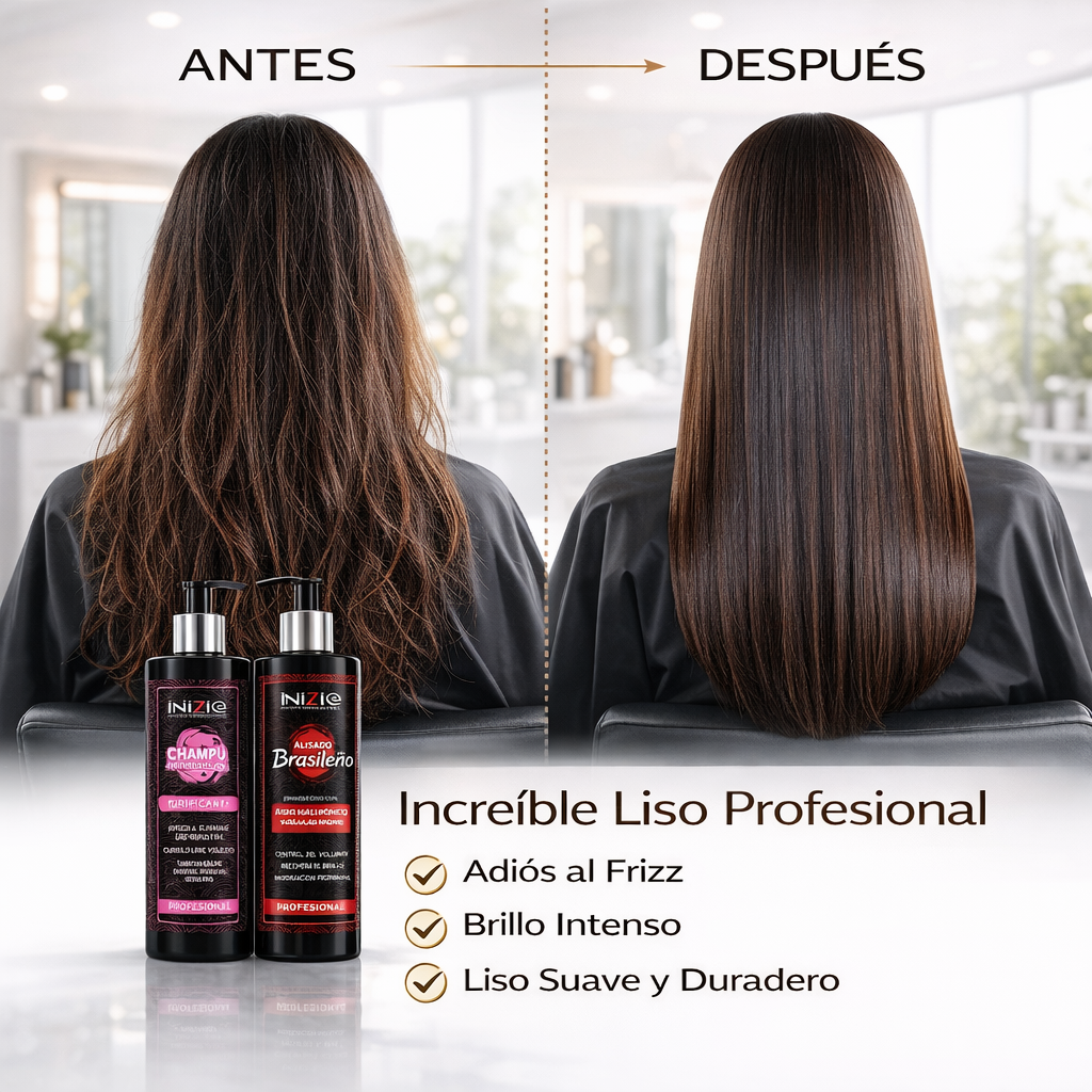 Pack Alisado Brasileño con Ácido Hialurónico y Células Madre + Champú Purificante 300 ml – Inizia Haircosmetics