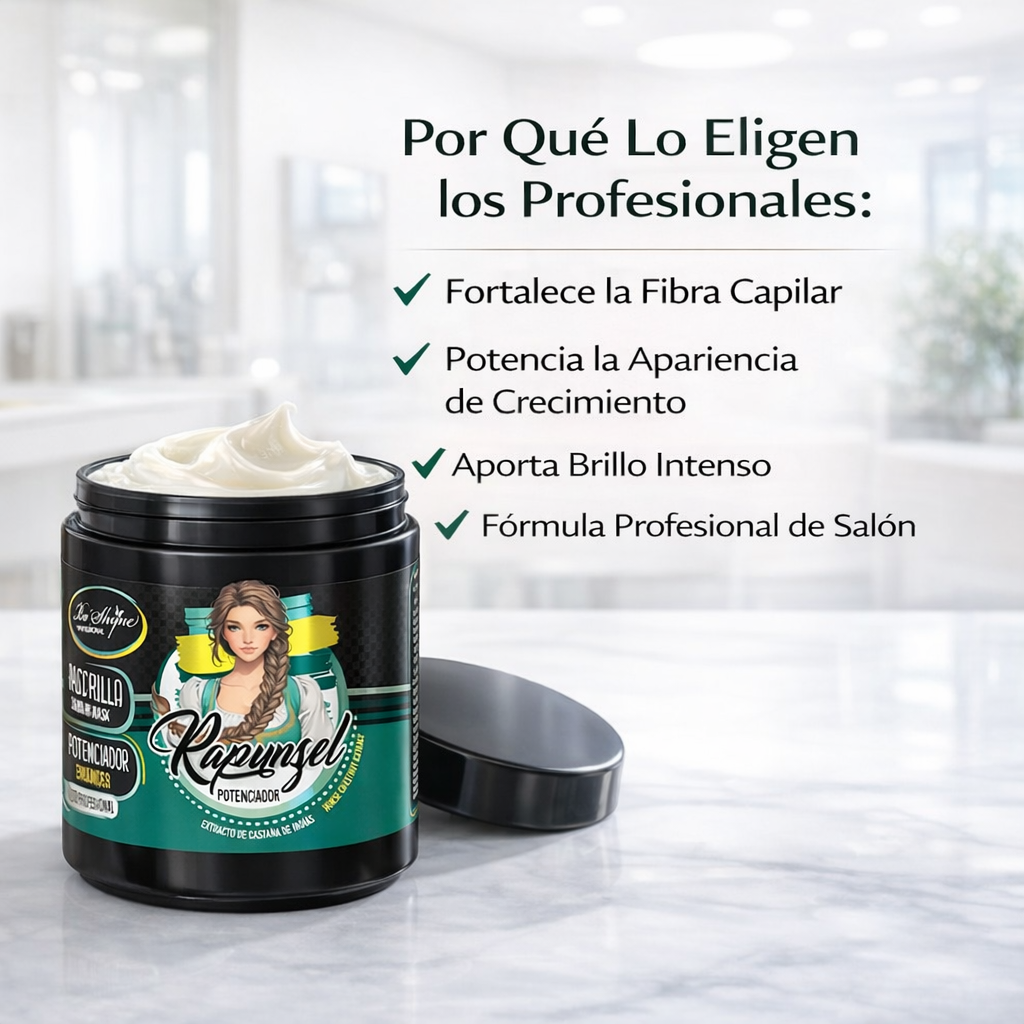 Be’Shyne® - Mascarilla Rapunzel con Biotina para Crecimiento Intensivo 500ml