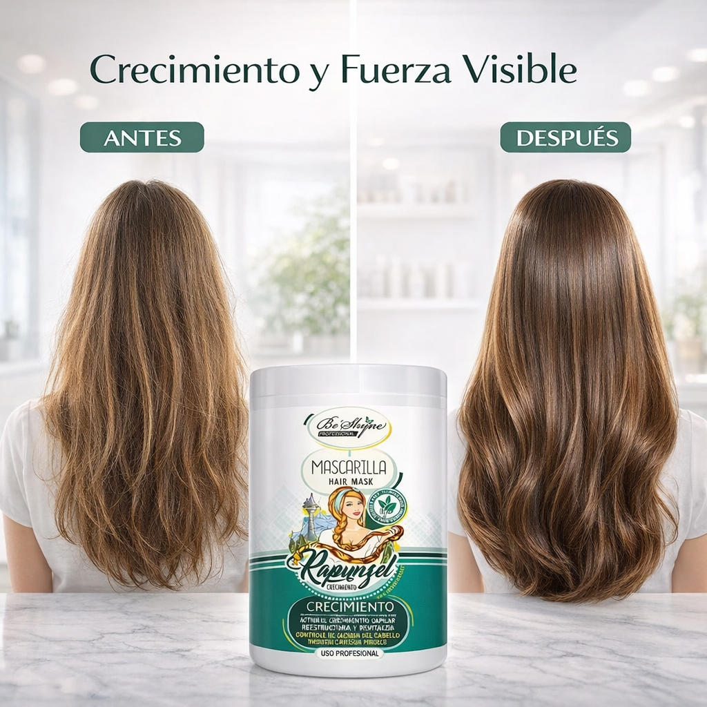Be’Shyne® - Mascarilla Rapunzel con Biotina para Crecimiento Intensivo 1L