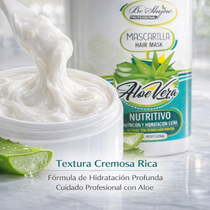 Be’Shyne® - Mascarilla Nutritiva de Aloe Vera para Todo Tipo de Cabello 1LL