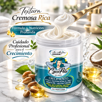 Be’Shyne® - Mascarilla Crece Pelo con Biotina para Crecimiento y Fortalecimiento 1L