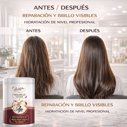 Be’Shyne® - Mascarilla Reparadora de Ajo y Queratina para Cabello Dañado;1L