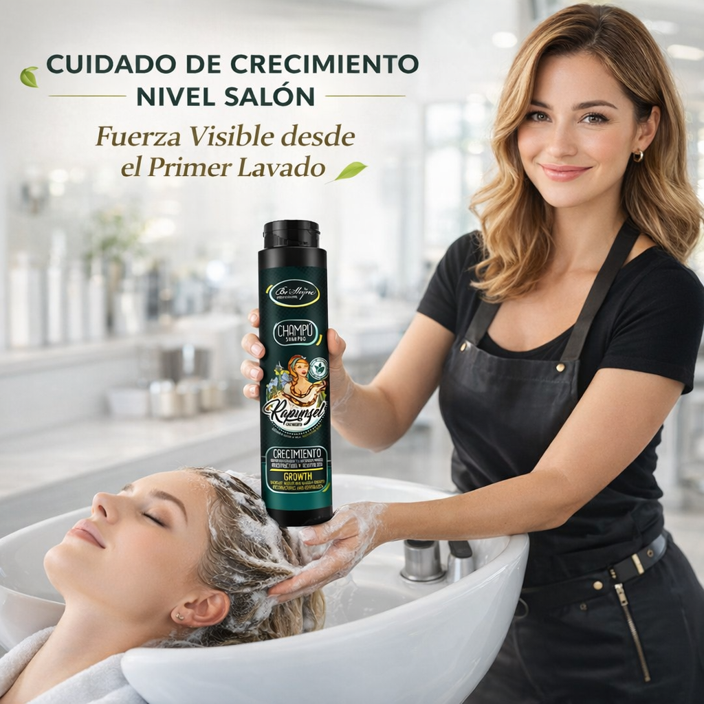Be’Shyne – Champú Rapunzel de Crecimiento con Aceite de Argán y Coco 400 ml