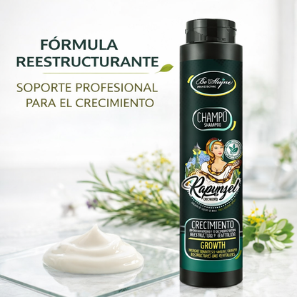 Be’Shyne – Champú Rapunzel de Crecimiento con Aceite de Argán y Coco 400 ml