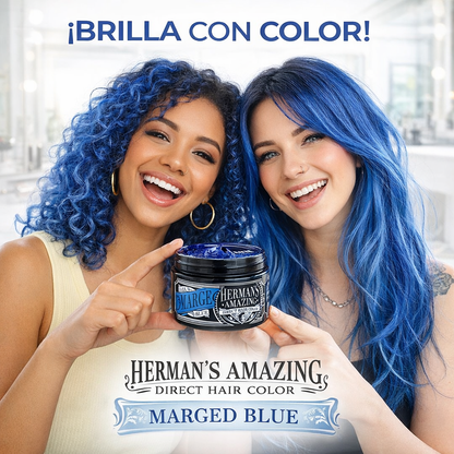 Herman’s Amazing – Mascarilla de color Marge Blue, tono azul temporal 125 ml