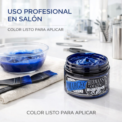 Herman’s Amazing – Mascarilla de color Marge Blue, tono azul temporal 125 ml