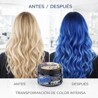 Herman’s Amazing – Mascarilla de color Marge Blue, tono azul temporal 125 ml