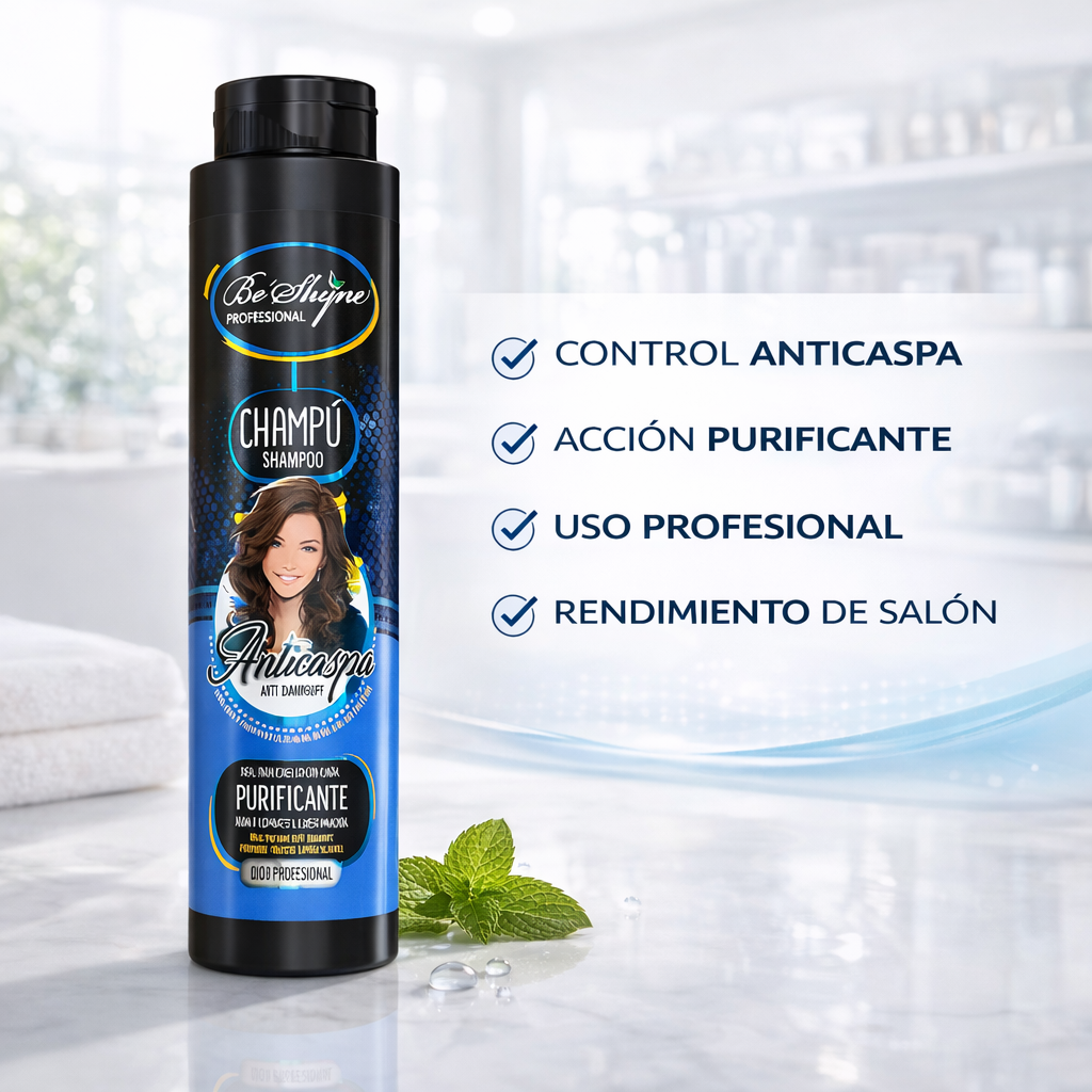 Be’Shyne® – Champú Anticaspa Purificante con Aloe Vera y Soja 500ml