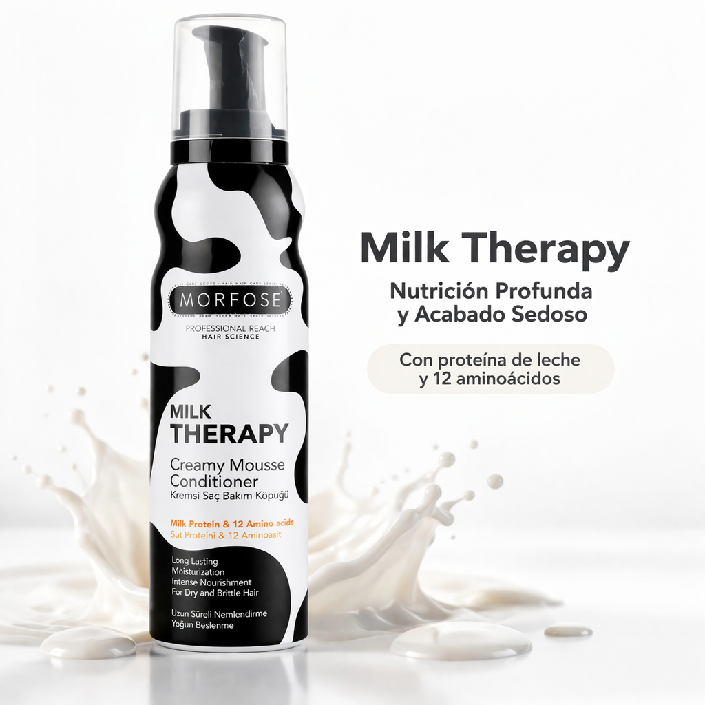 Morfose – Mousse capilar Milk Therapy con proteína de leche, repara e hidrata 200 ml