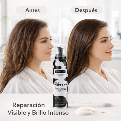Morfose – Mousse capilar Milk Therapy con proteína de leche, repara e hidrata 200 ml
