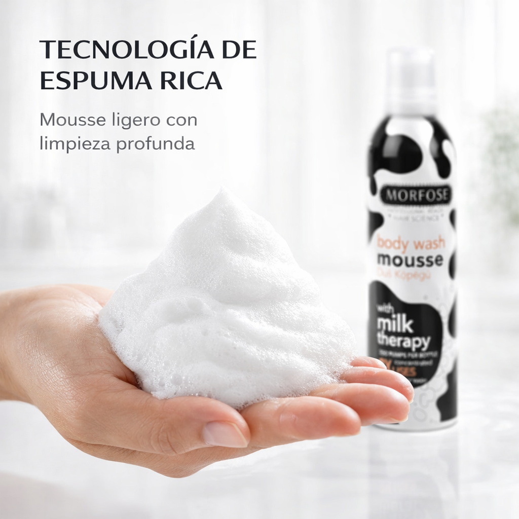 Morfose – Milk Therapy Shower Mousse hidratante para ducha 200 ml