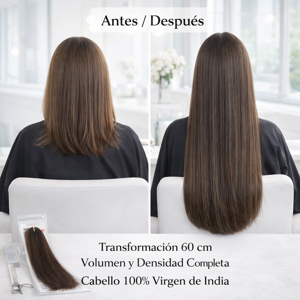 Inizia – Extensiones de Cabello Natural de India Remy Liso Punta Llena