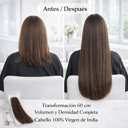 Inizia – Extensiones de Cabello Natural de India Remy Liso Punta Llena